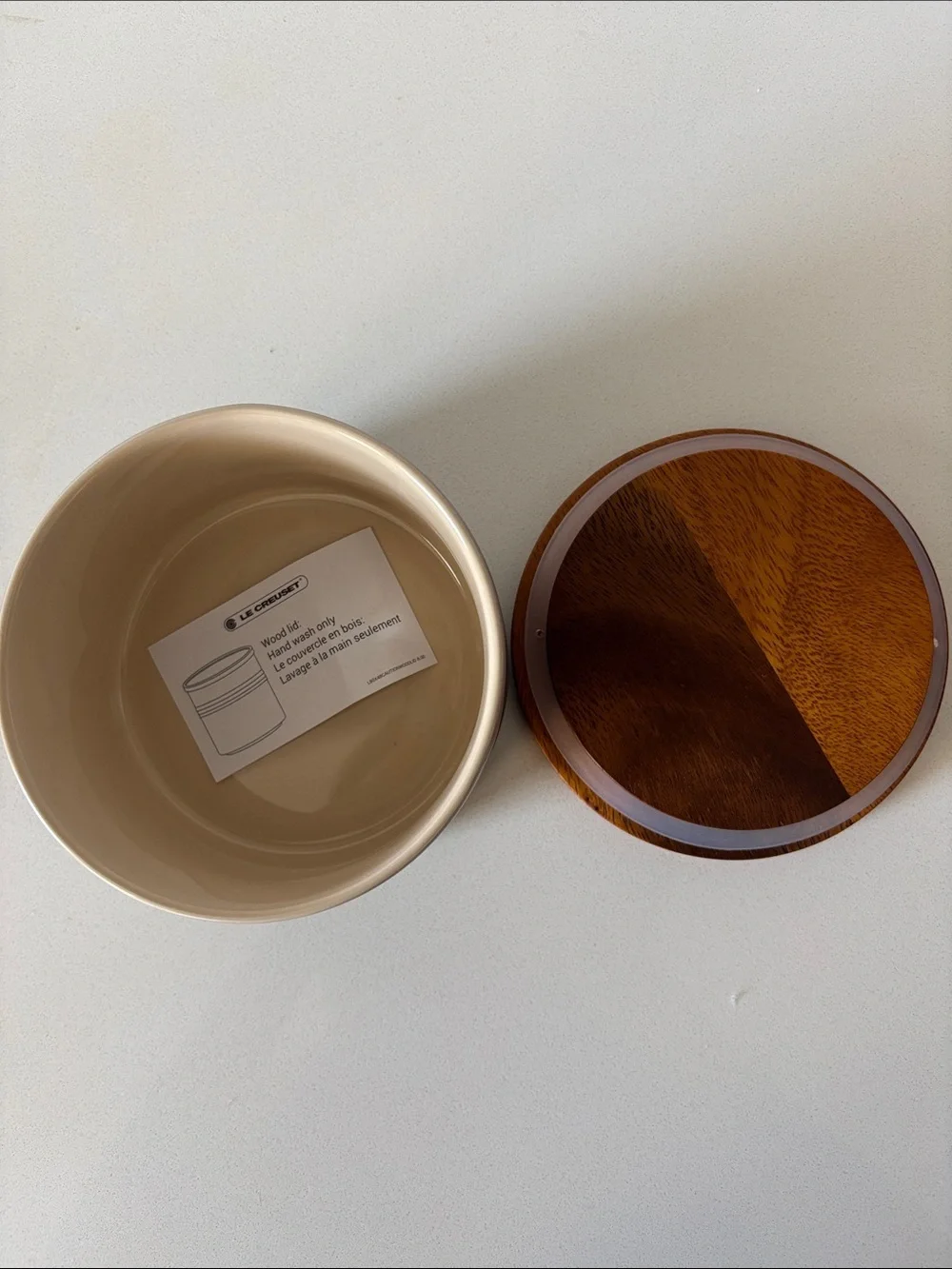 New - Le Creuset 16 oz Cannister with Wooden Lid